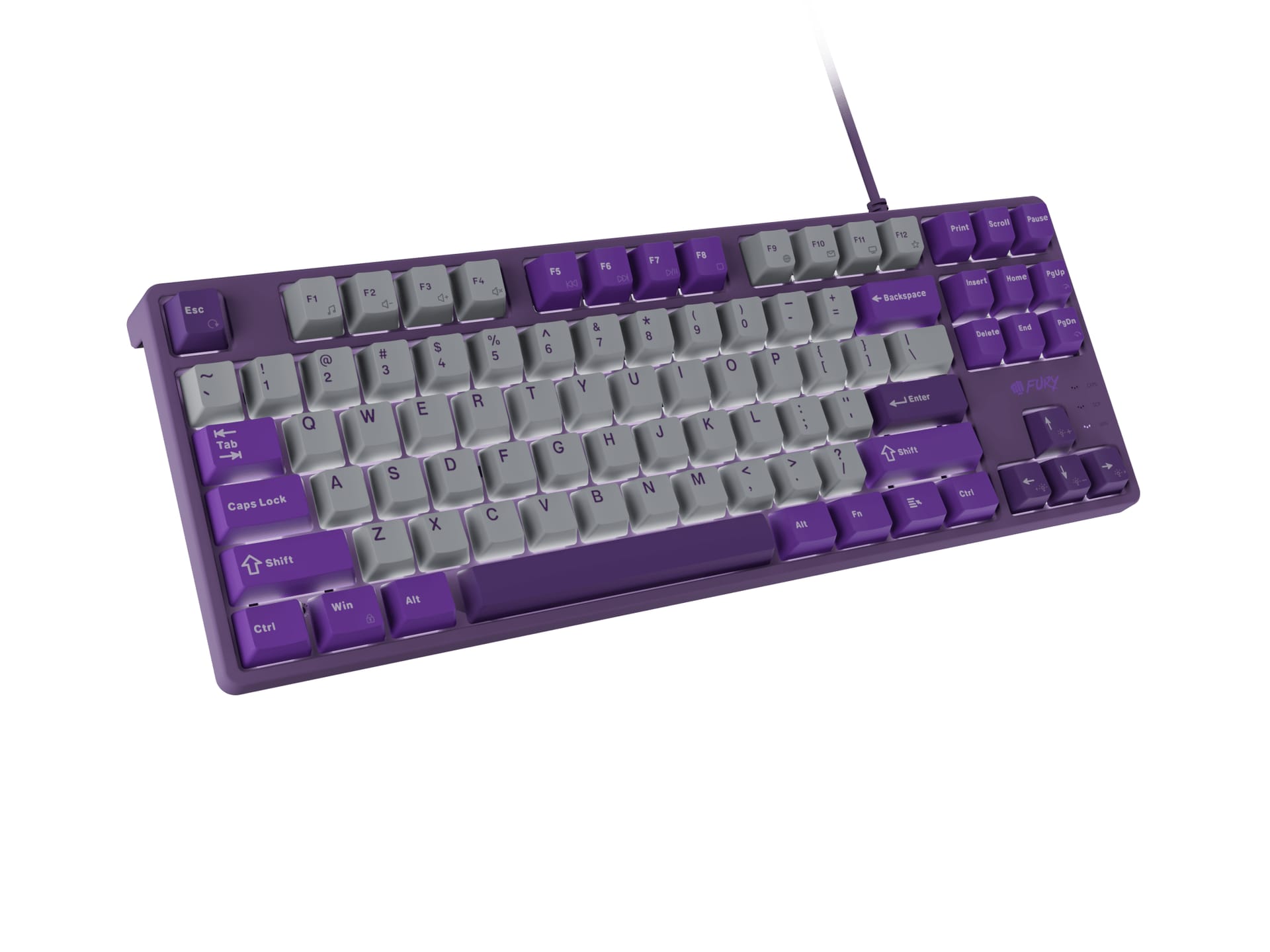 Tastatură Mecanică FURY Kanabo K2 Gaming TKL USB Gri-Violet - imagine 2