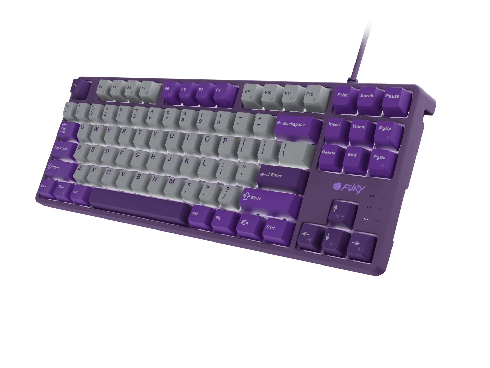 Tastatură Mecanică FURY Kanabo K2 Gaming TKL USB Gri-Violet - imagine 3