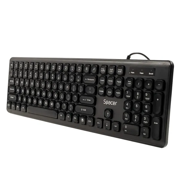 Tastatură SPACER Low Profile USB 104 Taste Silențioasă Negru - imagine 3