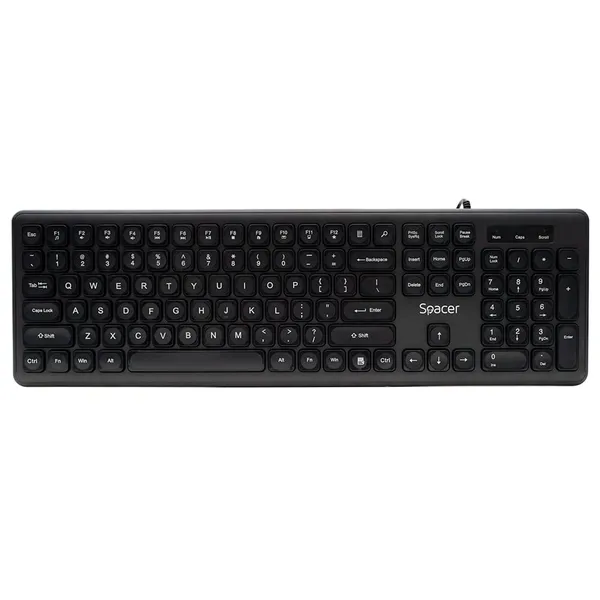 Tastatură SPACER Low Profile USB 104 Taste Silențioasă Negru - imagine 4