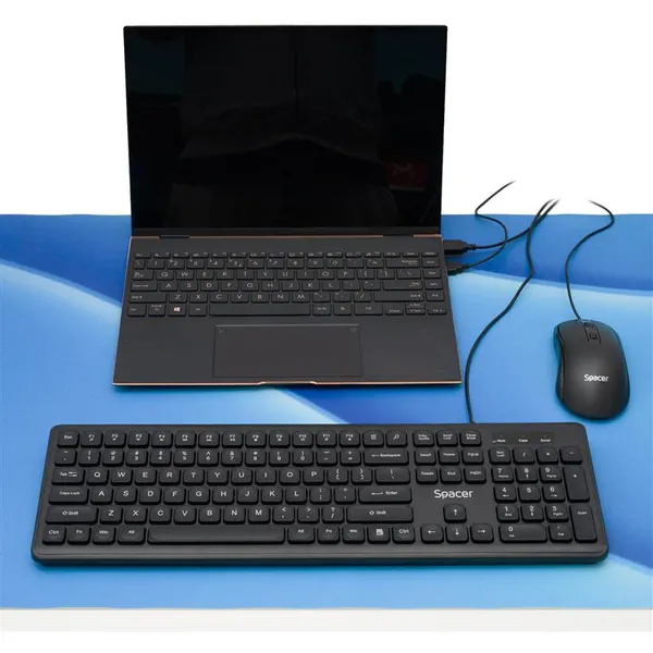 Tastatură SPACER Low Profile USB 104 Taste Silențioasă Negru - imagine 6