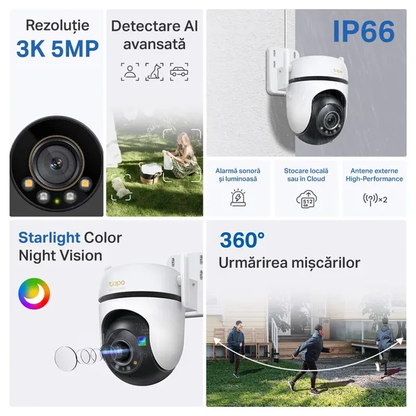 Cameră Supraveghere IP Exterior TP-LINK Tapo C530WS 5MP Dome - imagine 4