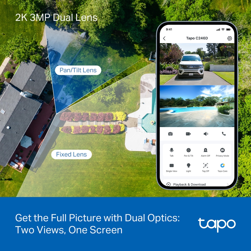 Cameră de securitate TP-LINK Tapo C246D Obiectiv Dual Pan/Tilt Interior/Exterior - imagine 4