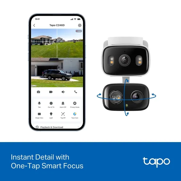 Cameră de Supraveghere TP-LINK Tapo C246D Obiectiv Dual Pan/Tilt Interior/Exterior - imagine 8