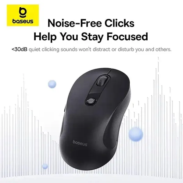 Mouse BASEUS F02 Wireless Bluetooth Optic Silent Click Negru - imagine 2