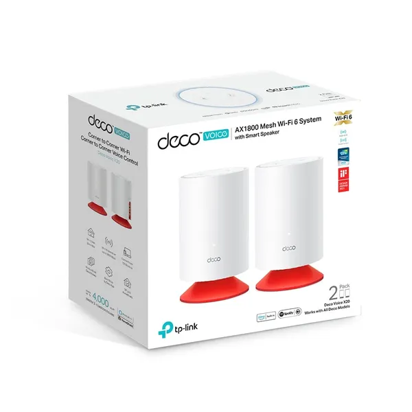 Sistem Mesh WiFi TP-LINK Deco Voice X20 AX1800 2-pack - imagine 7