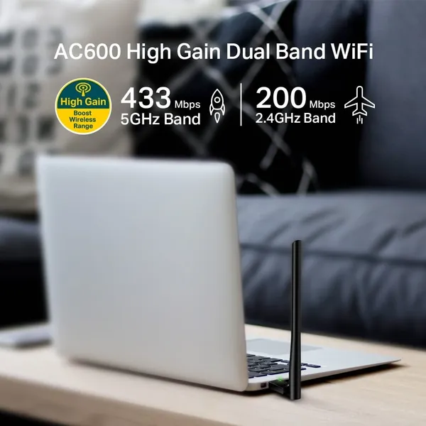 Adapter Wireless USB TP-LINK Archer T2U PLUS AC600 Dual Band - imagine 3