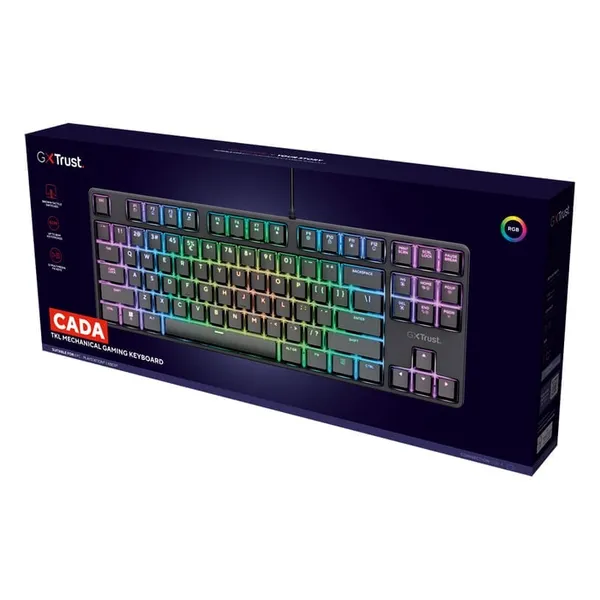 Tastatură Gaming TRUST GXT 864 Cada TKL Mecanică Neagră TR-25724 - imagine 5