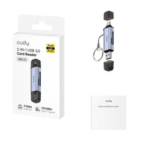 Cititor Carduri CUDY UH200 2 în 1 USB-C și USB-A 3.2 Gen 1 - imagine 4