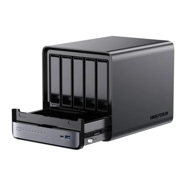 Mini PC MINIS FORUM NAS N5 Pro AMD Ryzen AI 9 HX Pro 370 32GB 128GB - imagine 4