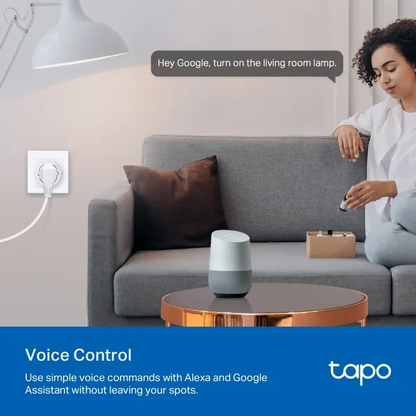 Priză inteligentă TP-LINK Tapo P115 Bluetooth WiFi Alb - imagine 6