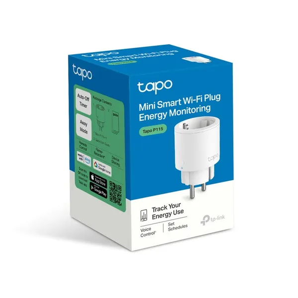 Priză inteligentă TP-LINK Tapo P115 Bluetooth WiFi Alb - imagine 9