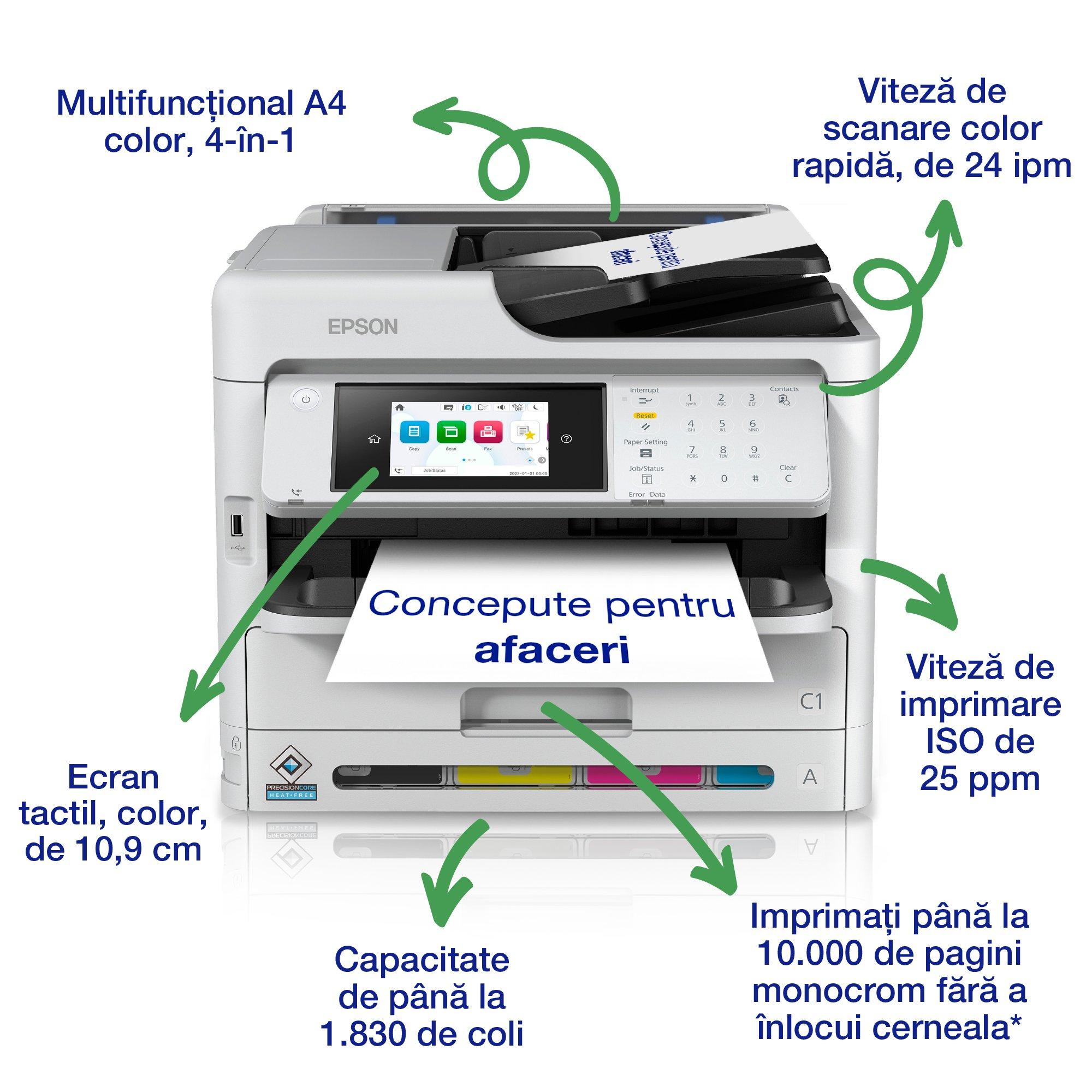 Multifuncțional EPSON WorkForce Pro WF-C5890DWF Inkjet Color A4 - imagine 3