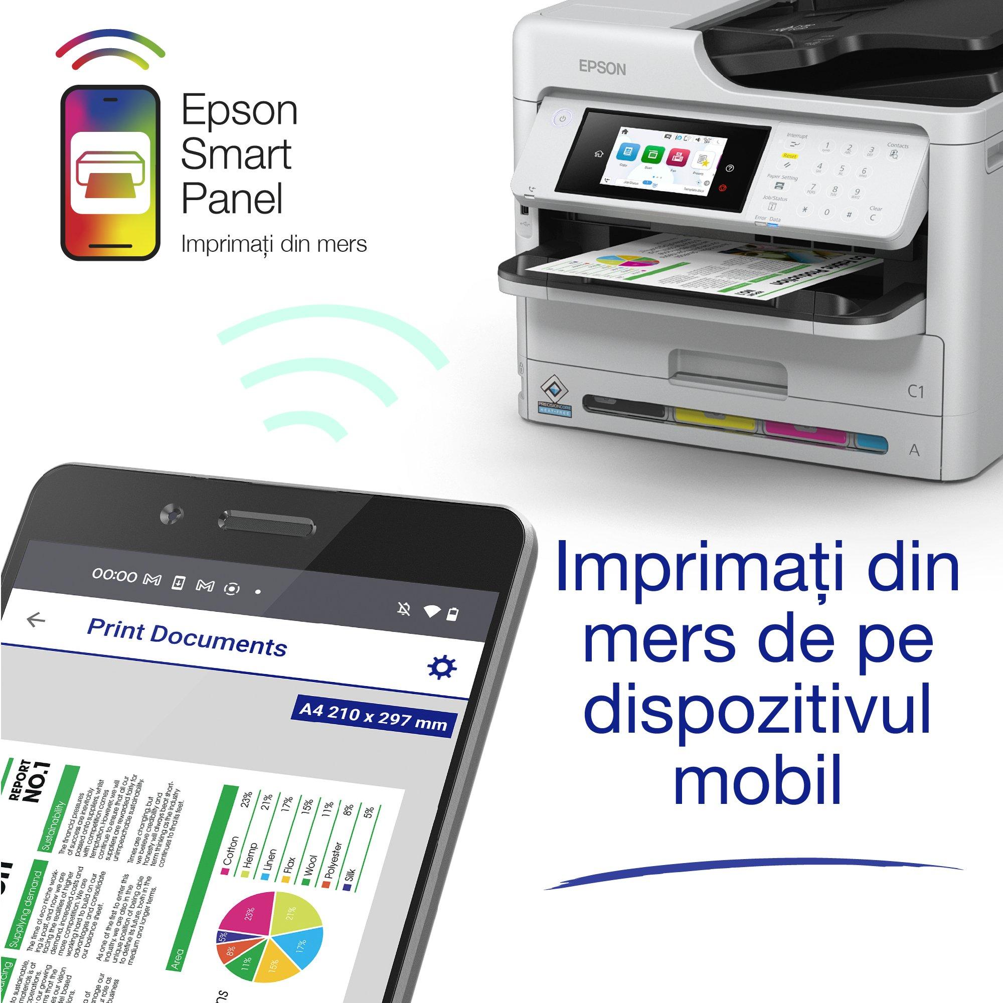 Multifuncțional EPSON WorkForce Pro WF-C5890DWF Inkjet Color A4 - imagine 7