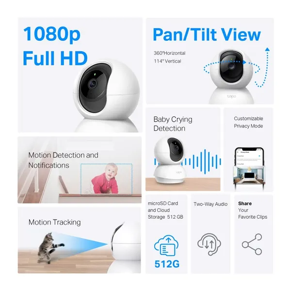 Cameră de Supraveghere TP-LINK Tapo C200C Full HD Wi-Fi - imagine 2